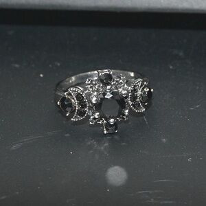 Faux Onyx Crystal Cluster Ring
